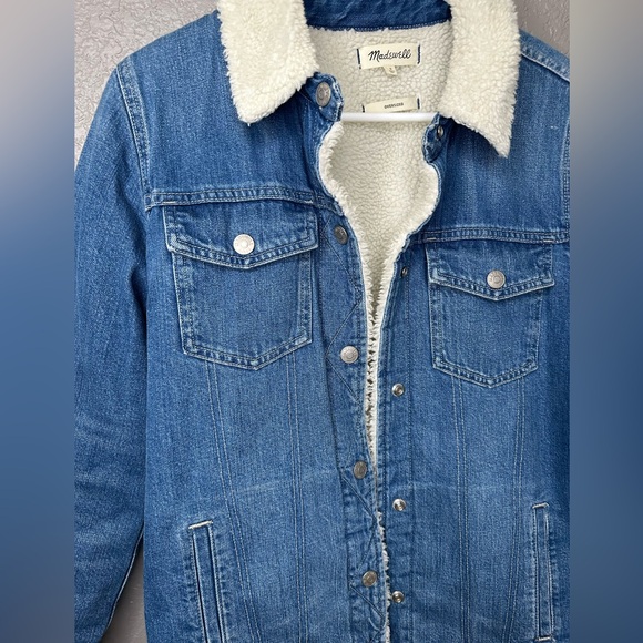 Madewell Sherpa Lined Jean Jacket Oversized size small - Picture 4 of 10